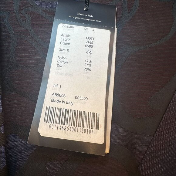 Piazza Sempione Italy Floral Jacquard Blazer Womens Button Up  Jacket Lined New - Picture 12 of 16